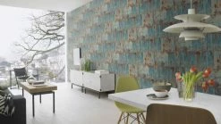 Tapete Vlies Metall Patina Rost Used Blau Rasch 939712 -Orex Verkäufe Tapete Vlies Metall Patina Rost Used blau Rasch 1