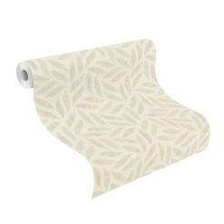 Tapete Vlies Muster Blätter Creme Beige Rasch 704624