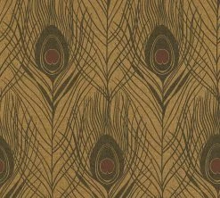 Tapete Vlies Pfau Feder Gold Dunkelbraun 36971-8