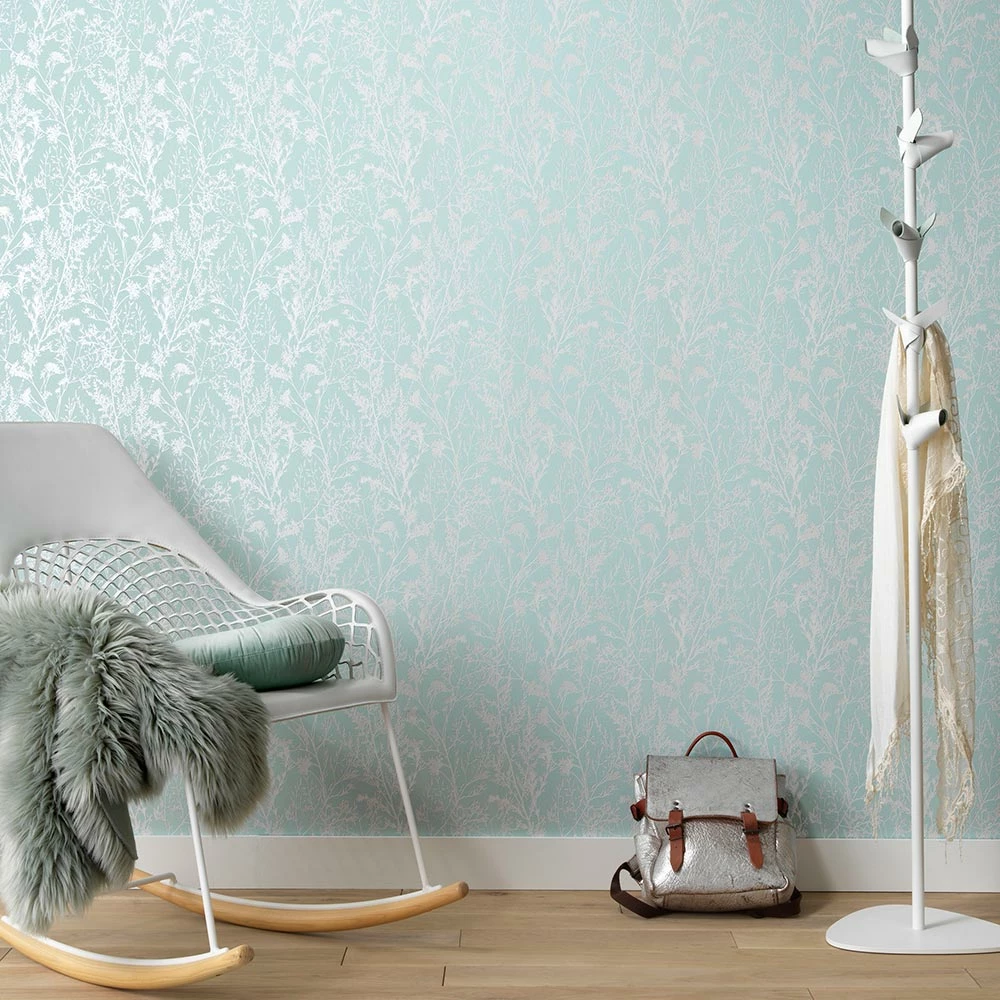 Tapete Vlies Pflanzen Floral Türkis Silber 10251-18 4 Tapete Vlies Pflanzen Floral Türkis Silber 10251-18 – Bild 2