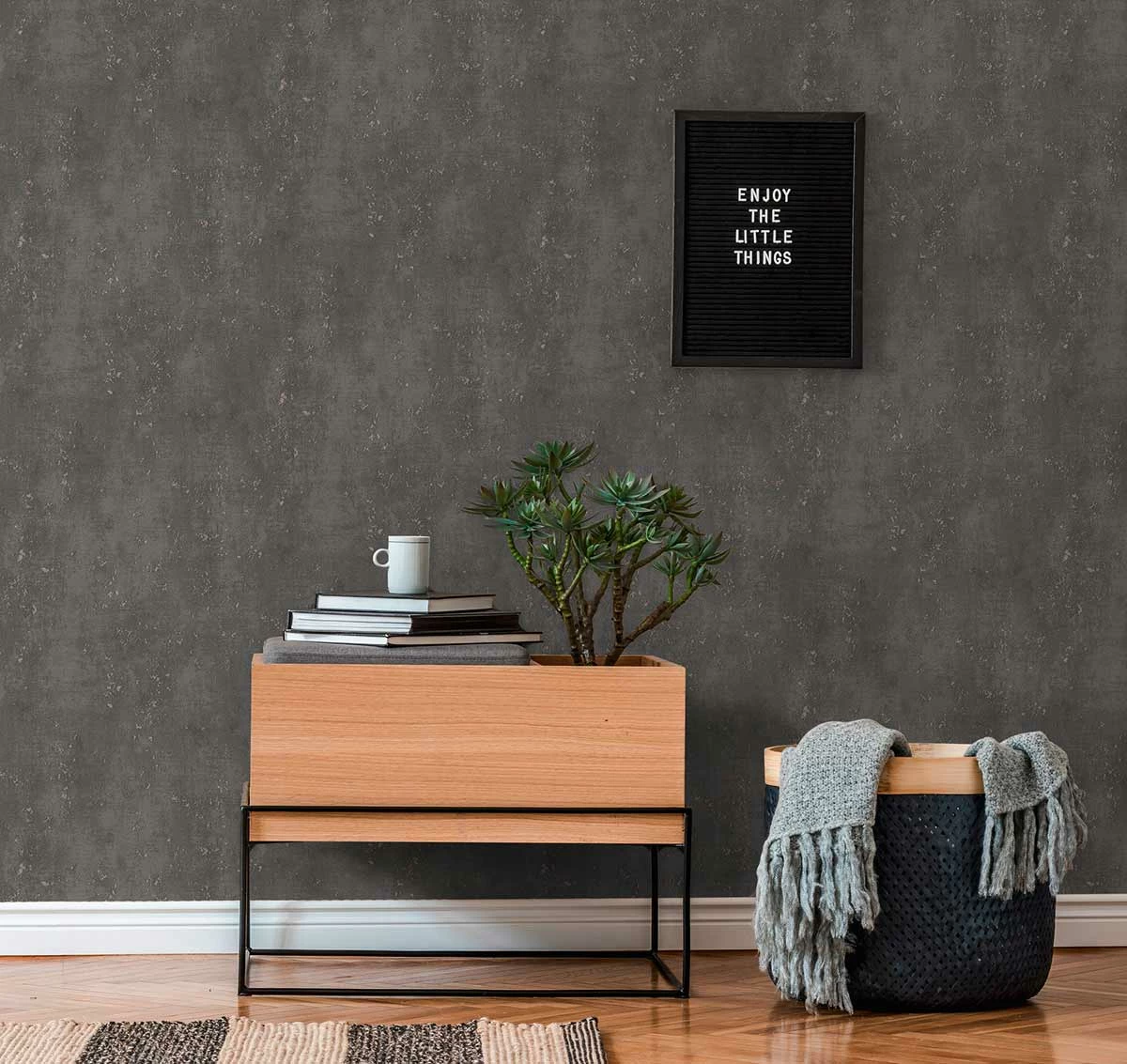 Tapete Vlies Putz-Optik Struktur Anthrazit Gold 38195-1 7 Tapete Vlies Putz-Optik Struktur Anthrazit Gold 38195-1 – Bild 5