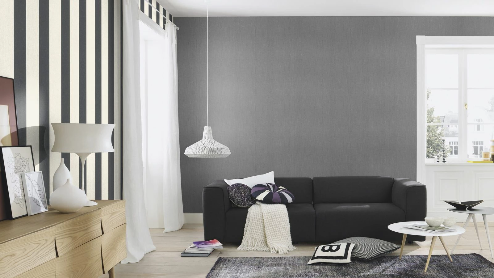 Tapete Vlies Rasch Blockstreifen Schwarz Weiss 485479 4 Tapete Vlies Rasch Blockstreifen Schwarz Weiss 485479 – Bild 2