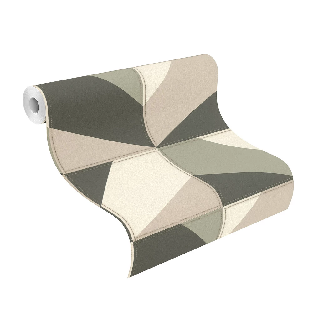 Tapete Vlies Rasch Leder-Kacheln Dunkelgrün Weiß 419245 3 Tapete Vlies Rasch Leder-Kacheln Dunkelgrün Weiß 419245