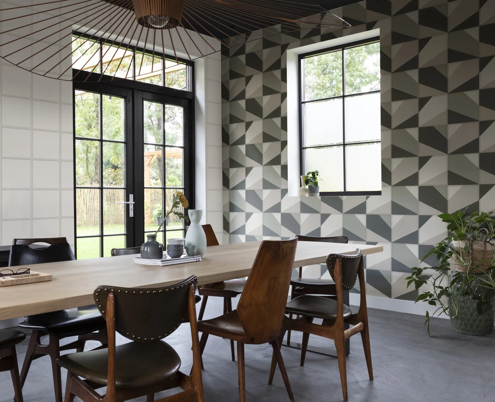 Tapete Vlies Rasch Leder-Kacheln Dunkelgrün Weiß 419245 6 Tapete Vlies Rasch Leder-Kacheln Dunkelgrün Weiß 419245 – Bild 4