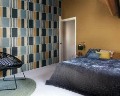 Tapete Vlies Rasch Patchwork Grafik Blau Braun 484441 -Orex Verkäufe Tapete Vlies Rasch Patchwork Grafik blau braun 484441 63211637 1