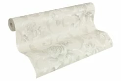 Tapete Vlies Architects Paper Rosen Weißgrau Glanz 95983-4 -Orex Verkäufe Tapete Vlies Rosen Ranken weissgrau Metallic 959 1