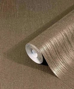 Tapete Vlies Sand-Körnung Streifen Dunkelbraun 32518