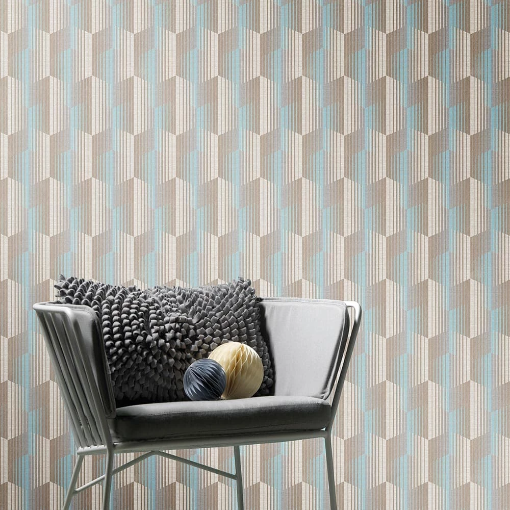 Tapete Vlies Streifen Grafik Braun Türkis Beige 10247-18 6 Tapete Vlies Streifen Grafik Braun Türkis Beige 10247-18 – Bild 4