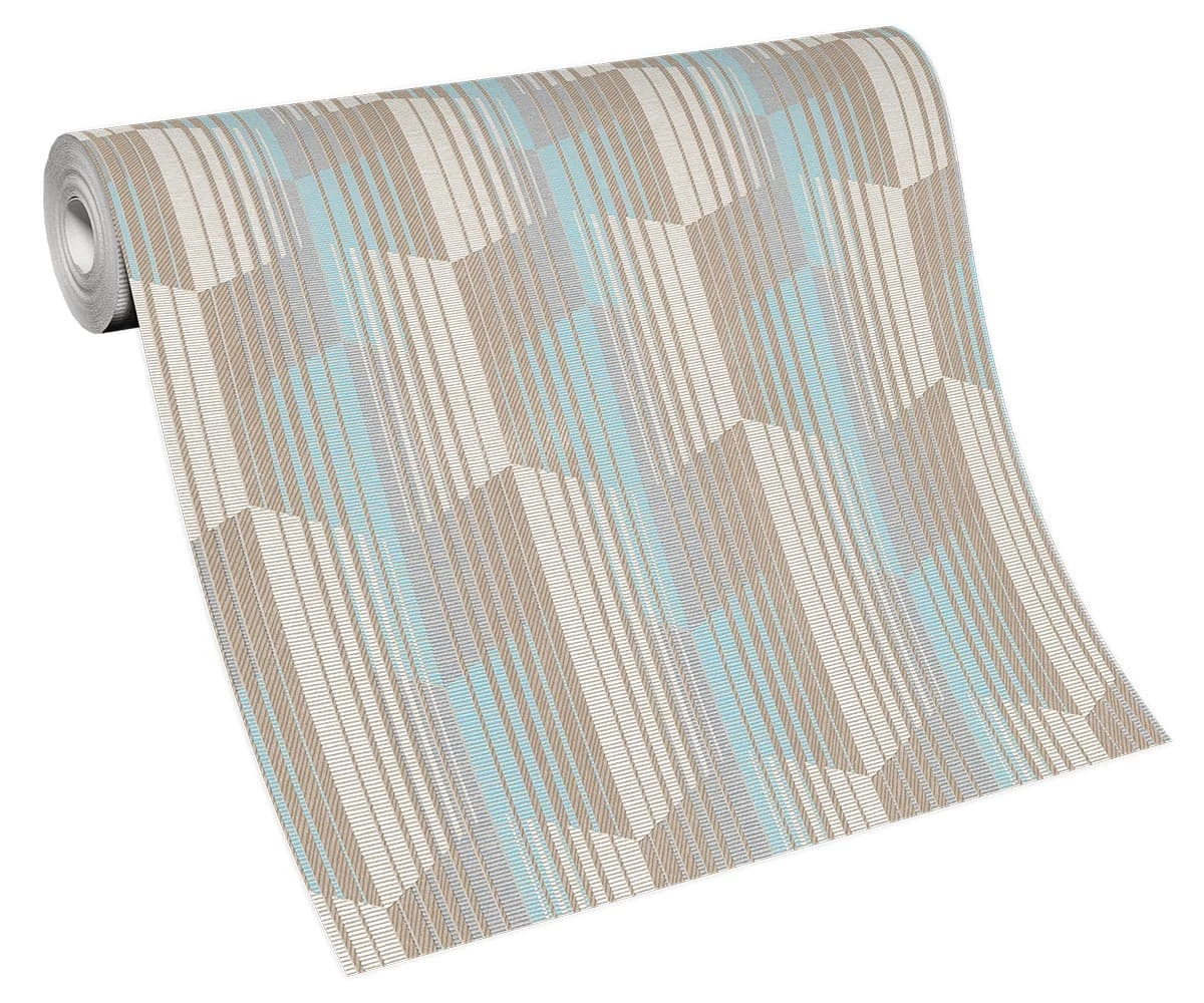 Tapete Vlies Streifen Grafik Braun Türkis Beige 10247-18 4 Tapete Vlies Streifen Grafik Braun Türkis Beige 10247-18 – Bild 2