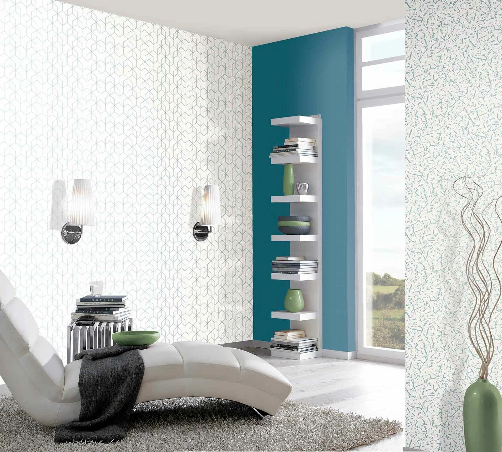 Tapete Vlies Striche Streifen Blau Glitzer 6747-50 4 Tapete Vlies Striche Streifen Blau Glitzer 6747-50 – Bild 2