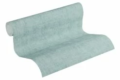 Tapete Vlies Struktur Einfarbig Pastelltürkis 37423-3