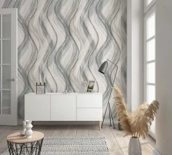 Tapete Vlies Wellen-Design Grau Beige Shades 32446 -Orex Verkäufe Tapete Vlies Wellen Design grau beige Shades 32446 63207492 2