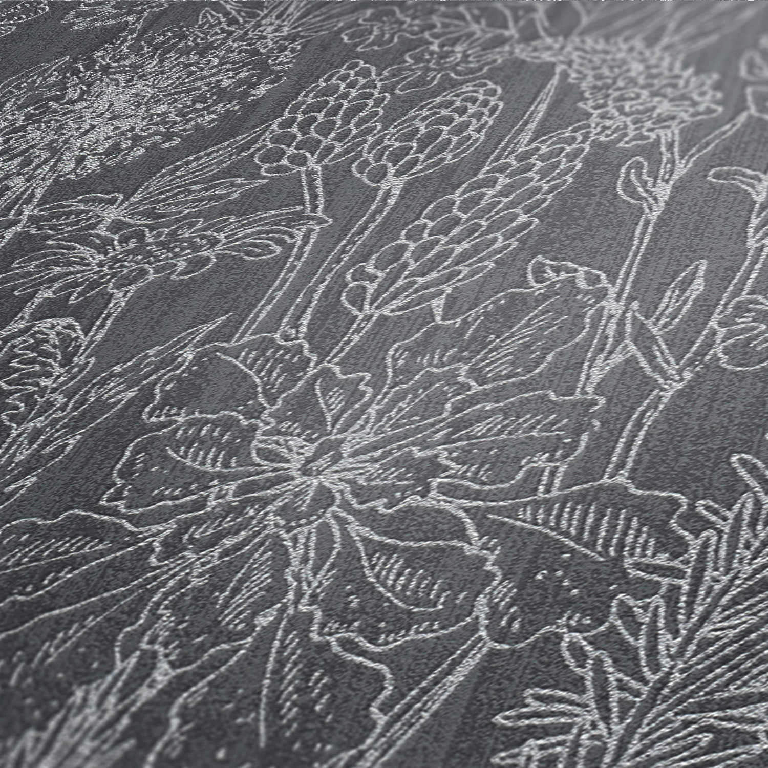 Tapete Vlies Wiese Blumen Dunkelgrau Metallic 37834-4 5 Tapete Vlies Wiese Blumen Dunkelgrau Metallic 37834-4 – Bild 3