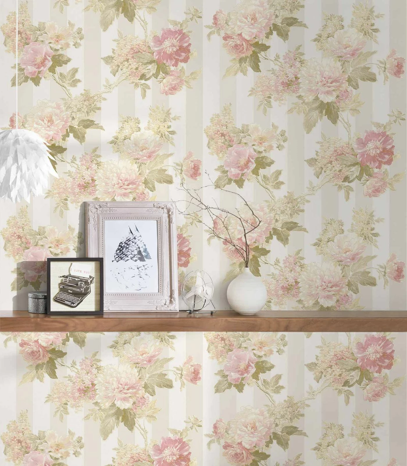 Tapete Vlies Streifen Mit Blumen Creme-beige 30446-1 8 Tapete Vlies Streifen Mit Blumen Creme-beige 30446-1 – Bild 6