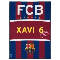 Teppich FCB Barcelona Xavi 95x133 Cm Blau Rot Gelb