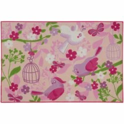 Teppich Kinderteppich Birds Of Paradise 80x120 Cm Pink Rosa