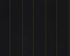 Versace Home Tapete Streifen Schwarz Gold Glanz 93524-4