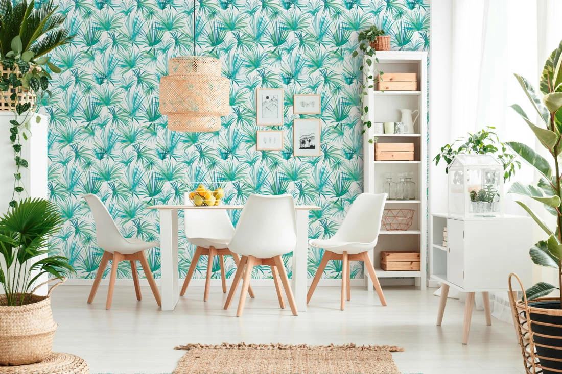 Vlies-Tapete Palmen Natur Grün Blau Livingwalls 36624-2 5 Vlies-Tapete Palmen Natur Grün Blau Livingwalls 36624-2 – Bild 3