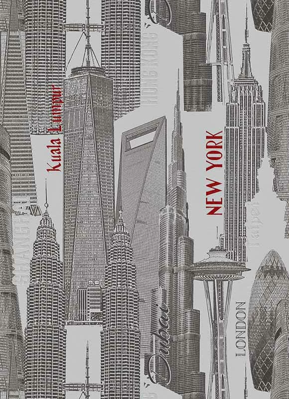 Vlies Tapete Stadt New-York London Grau Schwarz 6474-06 3 Vlies Tapete Stadt New-York London Grau Schwarz 6474-06