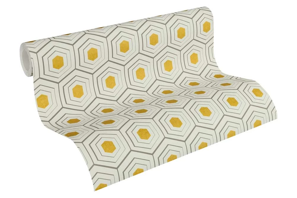 Vlies Tapete Waben Optik Creme Grau AS Creation 35899-3 4 Vlies Tapete Waben Optik Creme Grau AS Creation 35899-3 – Bild 2