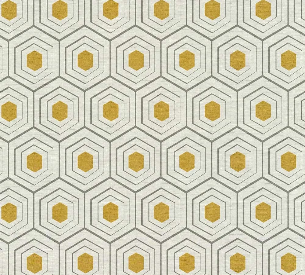 Vlies Tapete Waben Optik Creme Grau AS Creation 35899-3 3 Vlies Tapete Waben Optik Creme Grau AS Creation 35899-3