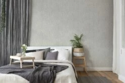 Vliestapete 385987 Struktur Grau Silber Metallic