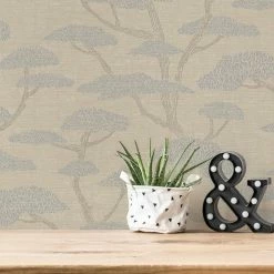 Vliestapete 38741-1 AS Creation Beige Blau Baum Pinien -Orex Verkäufe Vliestapete Baeume Beige Blau Nara 38741 1 AS Creation 63214151 5