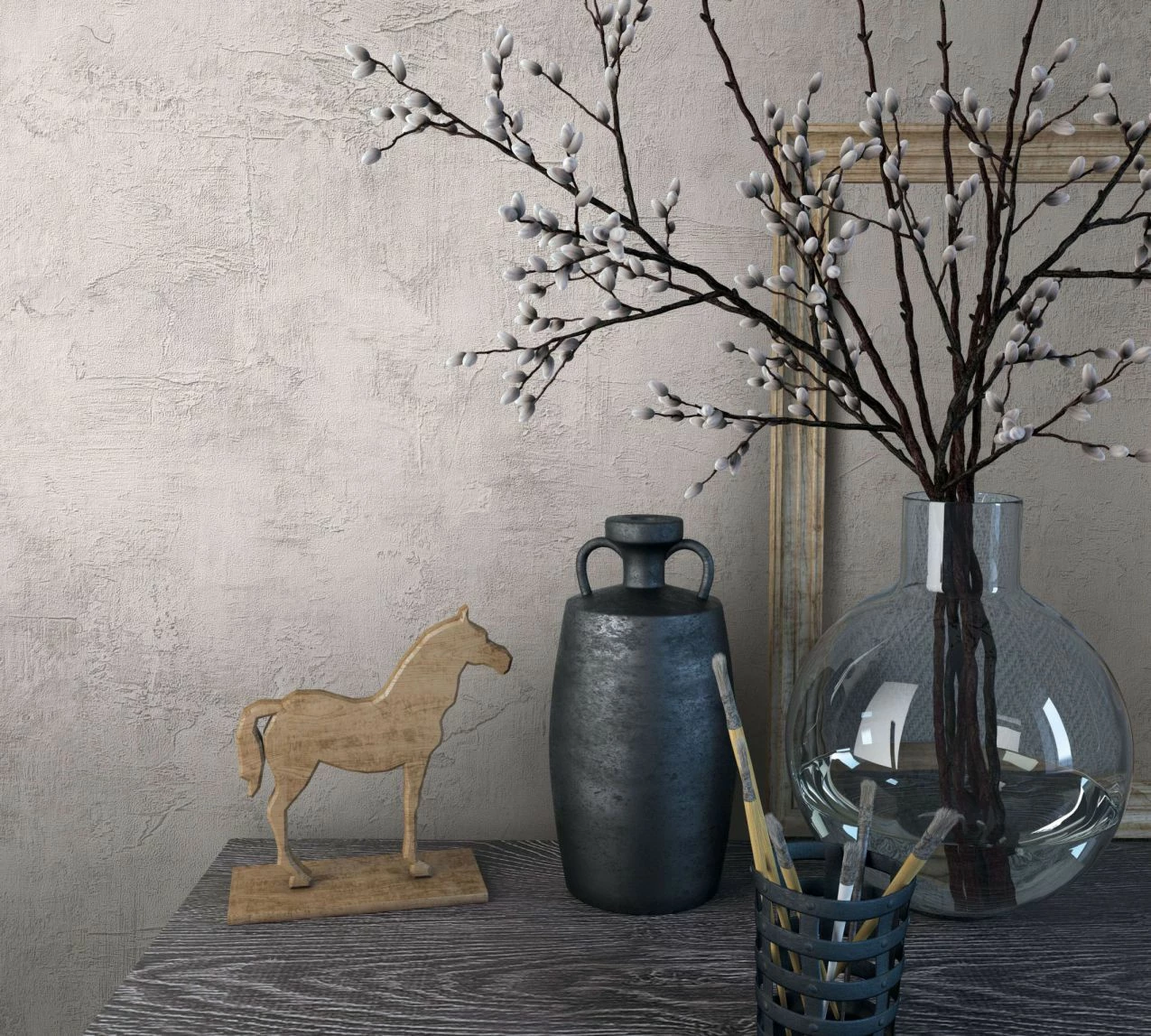 Vliestapete Beige Grau Uni Putz Optik Marburg 34186 5 Vliestapete Beige Grau Uni Putz Optik Marburg 34186 – Bild 3