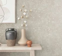 Vliestapete Industrial Putzoptik Beige Weiß Metallic 82370