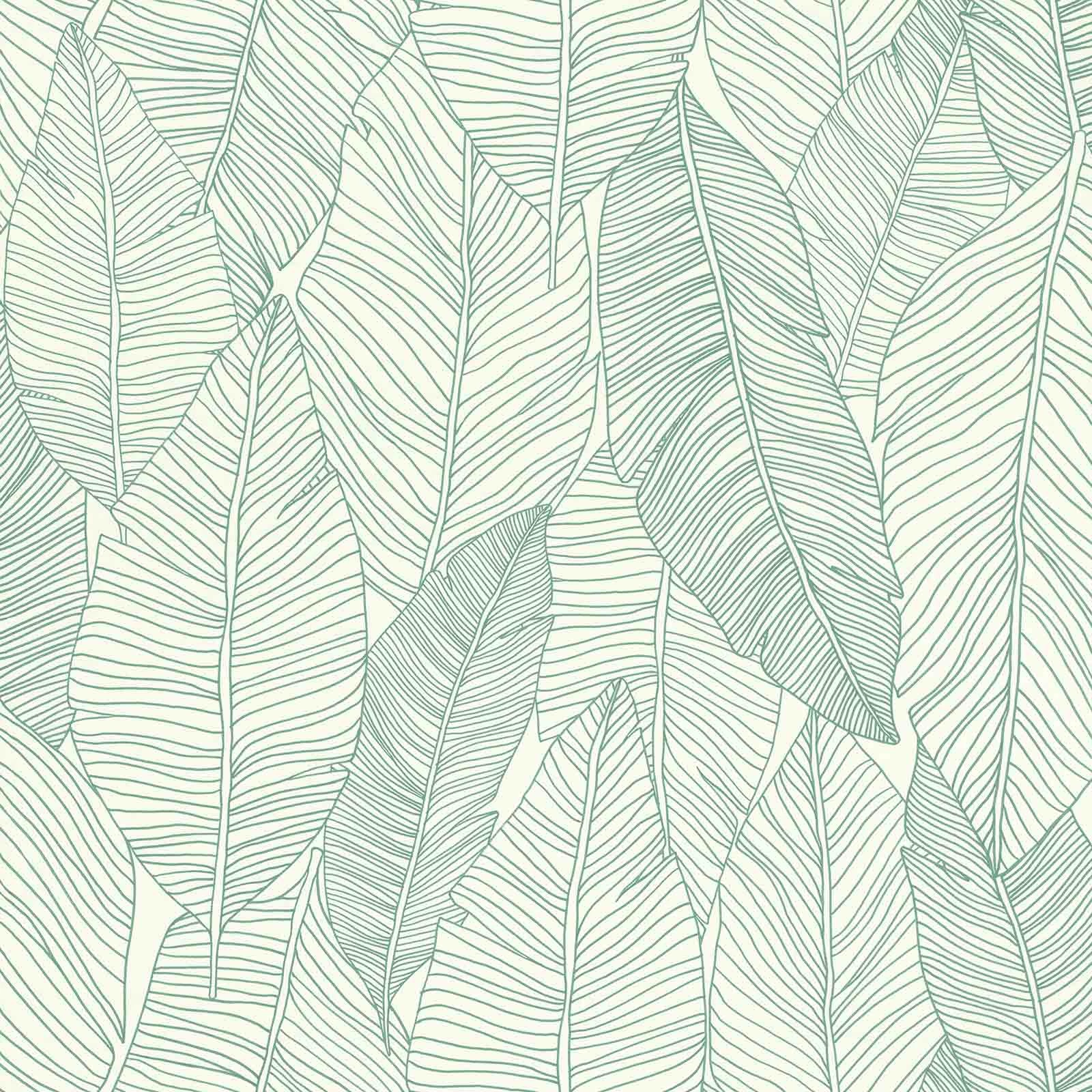 Vliestapete Blätter Linien Weiß Grün Jungle Fever 139010 3 Vliestapete Blätter Linien Weiß Grün Jungle Fever 139010