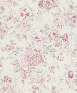 Tapete 516029 Vlies Blumen Used Cremeweiss Rosa Rasch