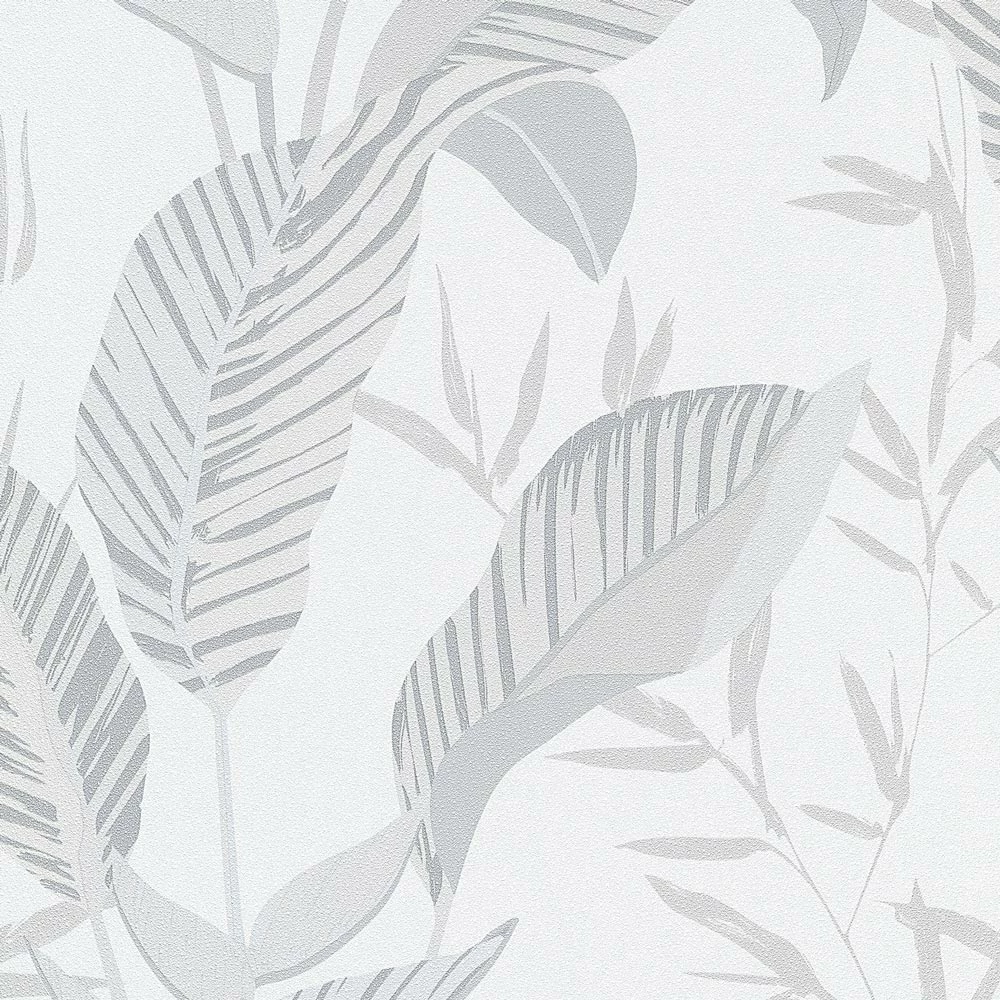 Vliestapete Elle Blattmuster Weiß Grau Silber 10332-10 4 Vliestapete Elle Blattmuster Weiß Grau Silber 10332-10 – Bild 2