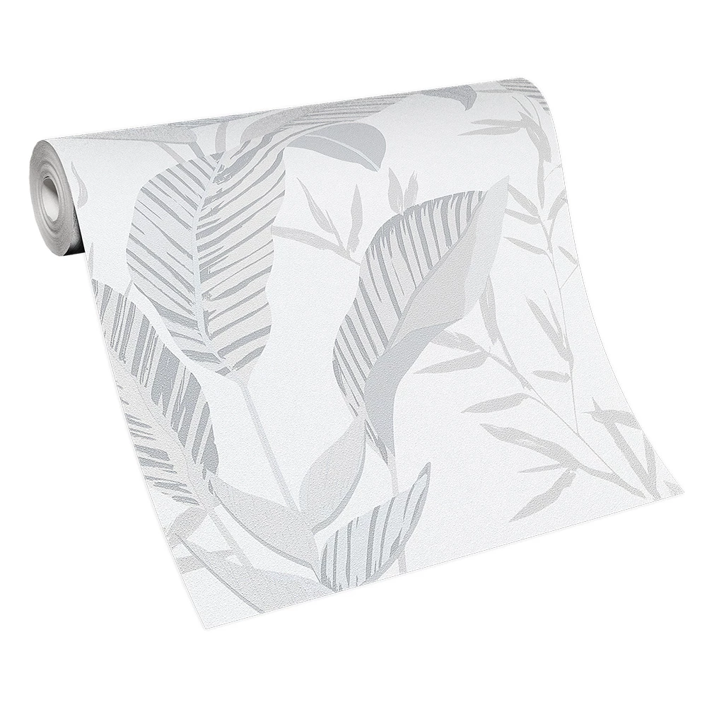 Vliestapete Elle Blattmuster Weiß Grau Silber 10332-10 7 Vliestapete Elle Blattmuster Weiß Grau Silber 10332-10 – Bild 5