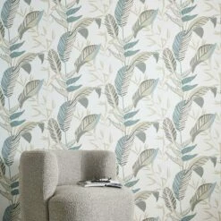 Vliestapete Elle Blattmuster Weiß Grün Beige 10332-07 -Orex Verkäufe Vliestapete Elle Blaetter Weiss Gruen Beige 10332 07 63216402 4