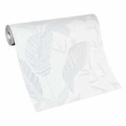 Vliestapete Elle Blattmuster Weiß Hellgrau 10332-01 -Orex Verkäufe Vliestapete Elle Blaetter Weiss Hellgrau 10332 01 63216399 1