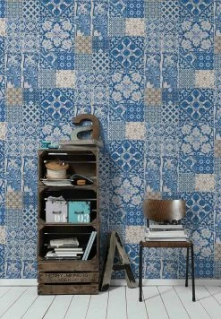 Vliestapete Portugiesische Fliesen Blau Beige 36923-1 -Orex Verkäufe Vliestapete Fliesen blau weiss 36923 1 191339 2