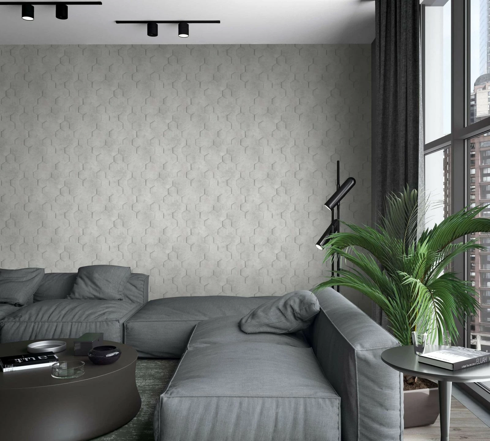 Vliestapete Grau Beige Waben 3D Optik Marburg 34159 5 Vliestapete Grau Beige Waben 3D Optik Marburg 34159 – Bild 3