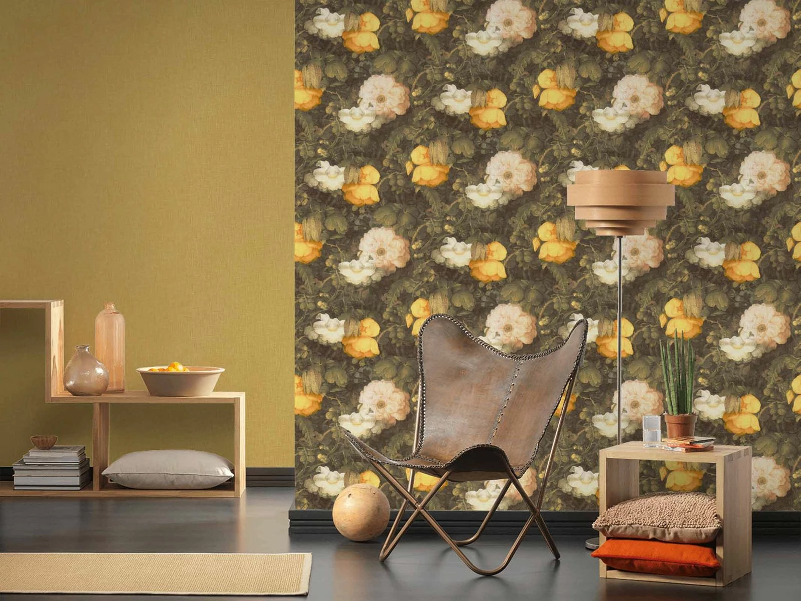 Vliestapete Uni Textil-Optik Goldgelb 36922-1 6 Vliestapete Uni Textil-Optik Goldgelb 36922-1 – Bild 4