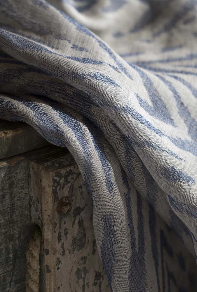 Ösenschal Safari Blickdicht Gestreift Blau 199159 6 Ösenschal Safari Blickdicht Gestreift Blau 199159 – Bild 4