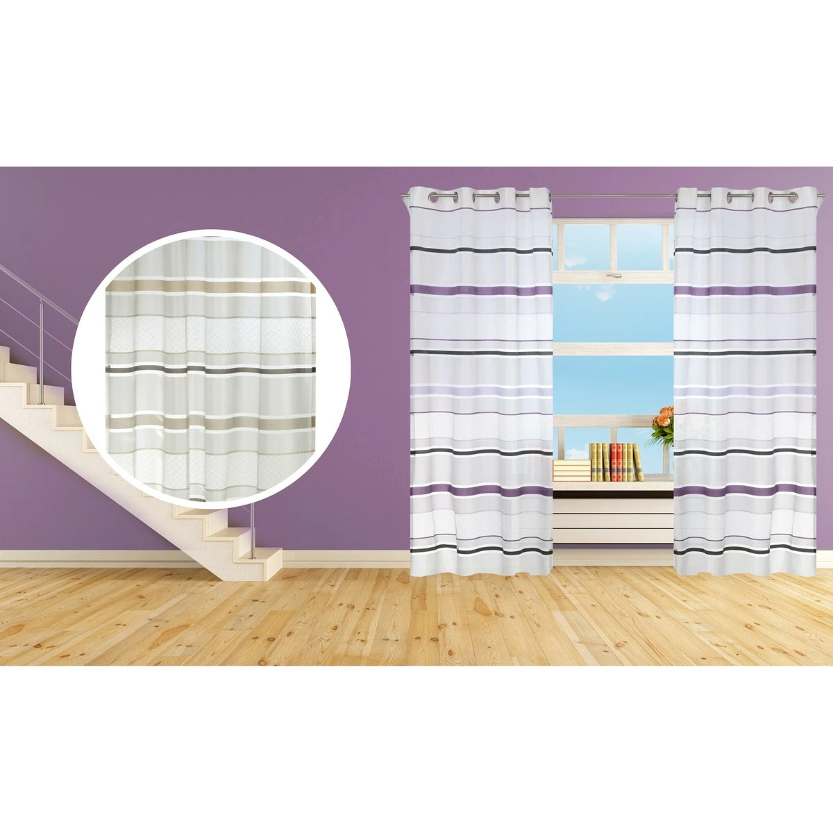 Ösenschal Skyline Elbersdrucke Streifen 140x255 4 Ösenschal Skyline Elbersdrucke Streifen 140x255 – Bild 2